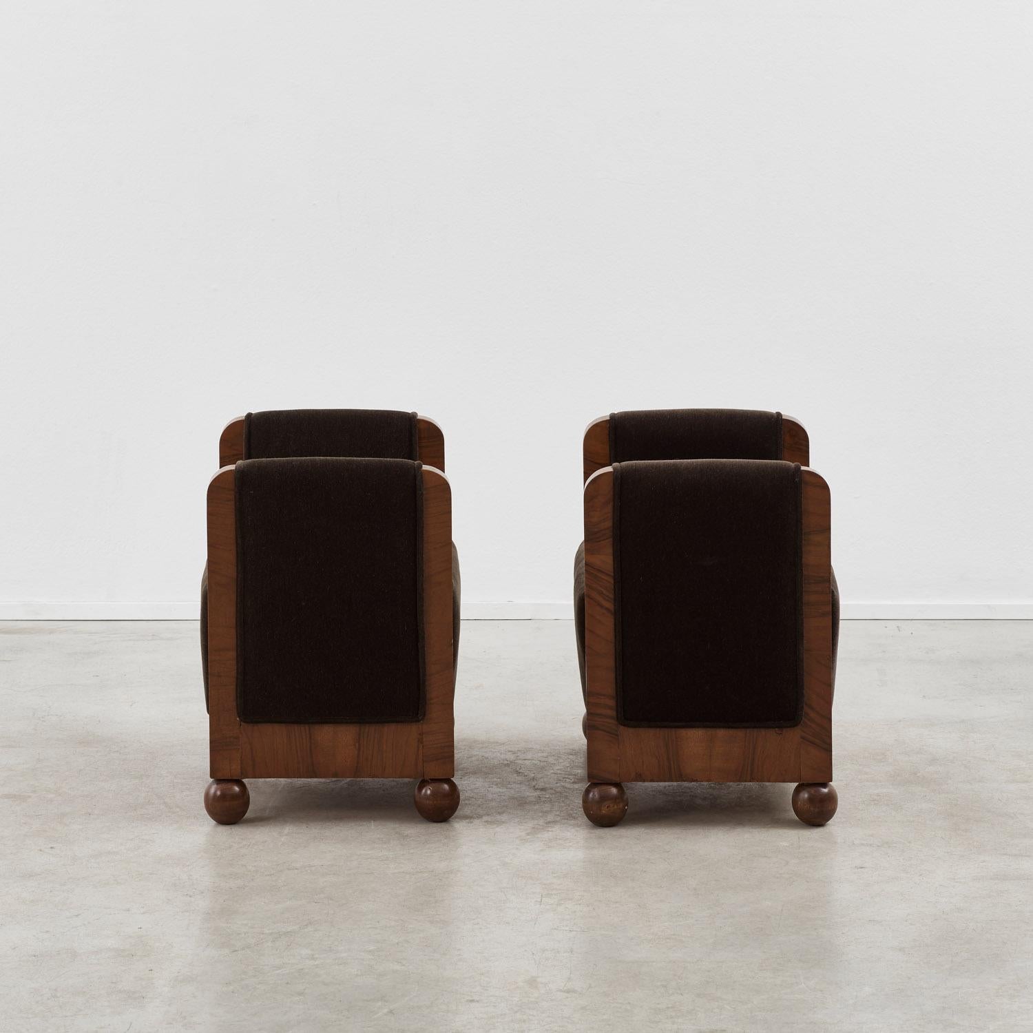Italian Pair of Art Deco stools Italy, 1930s For Sale