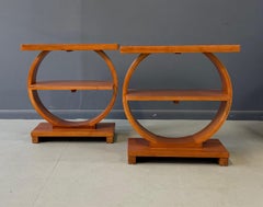 Paire de tables d'appoint Art Déco Streamline Moderne par A. A. Laun