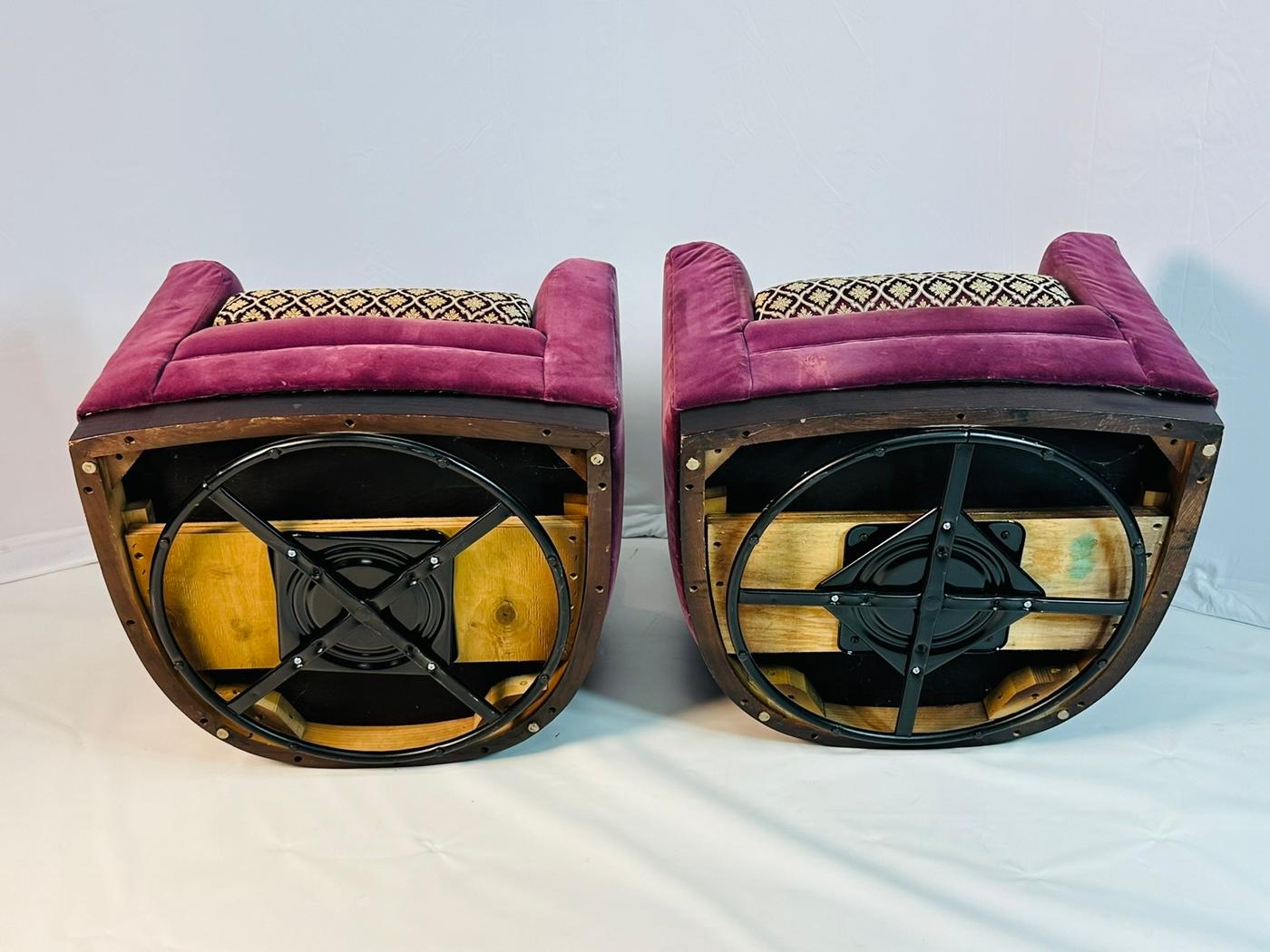 Pair of Art Deco Style Arm Chairs With a Swivel Mechanism by Michael Weiss 9