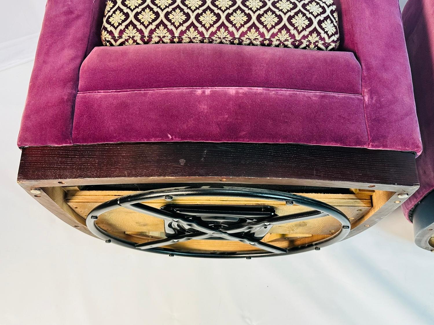 Pair of Art Deco Style Arm Chairs With a Swivel Mechanism by Michael Weiss 10