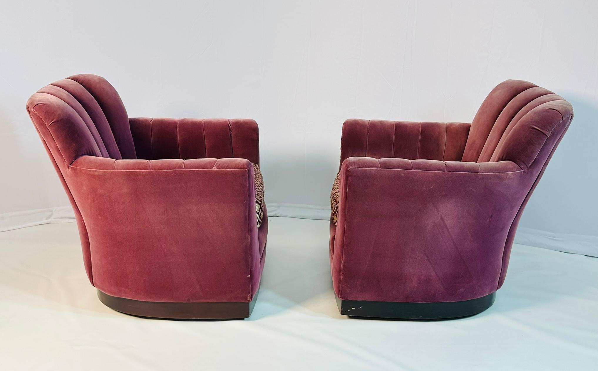 Pair of Art Deco Style Arm Chairs With a Swivel Mechanism by Michael Weiss 1