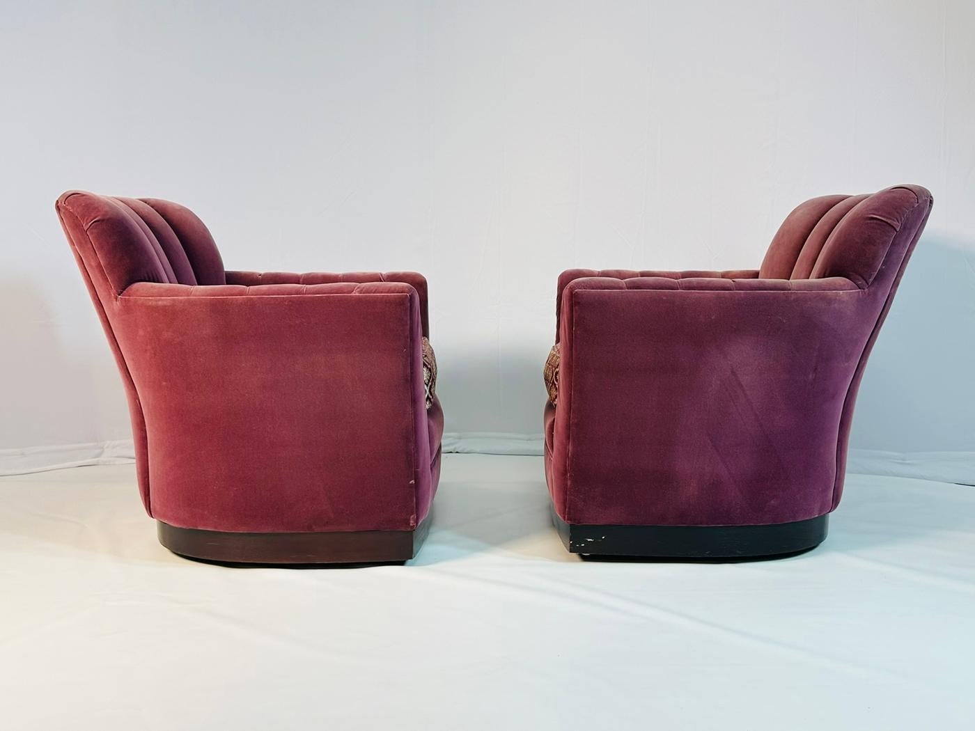 Pair of Art Deco Style Arm Chairs With a Swivel Mechanism by Michael Weiss 2