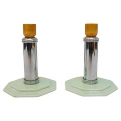 Pair of Art Deco Style Bakelite Candlesticks
