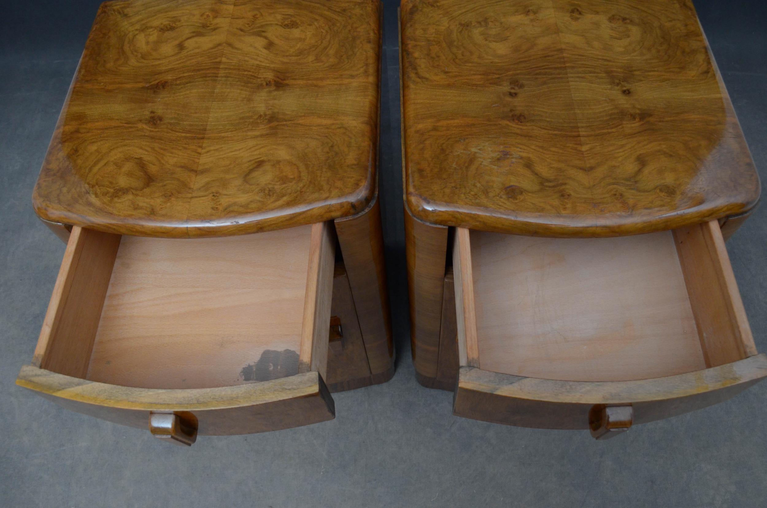 Pair of Art Deco Style Bedside Cabinets In Good Condition In Whaley Bridge, GB