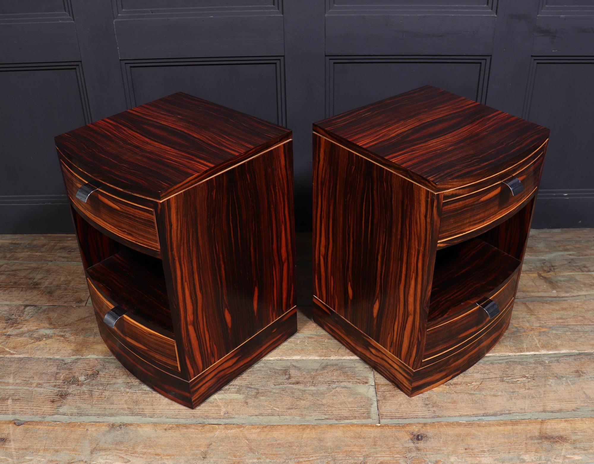 Pair of Art Deco Style Bedside Chest in Macassar Ebony 6