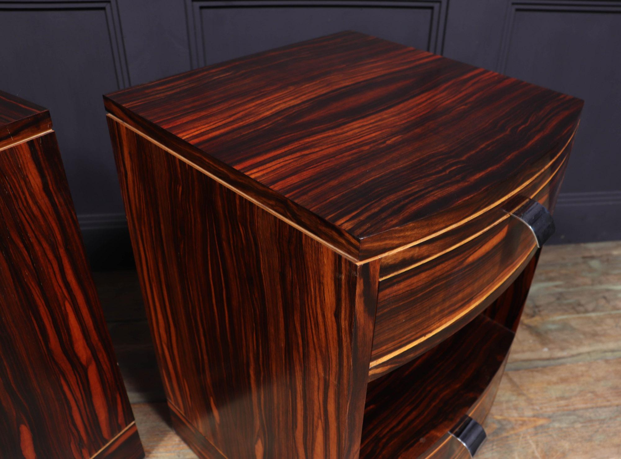 Pair of Art Deco Style Bedside Chest in Macassar Ebony 7