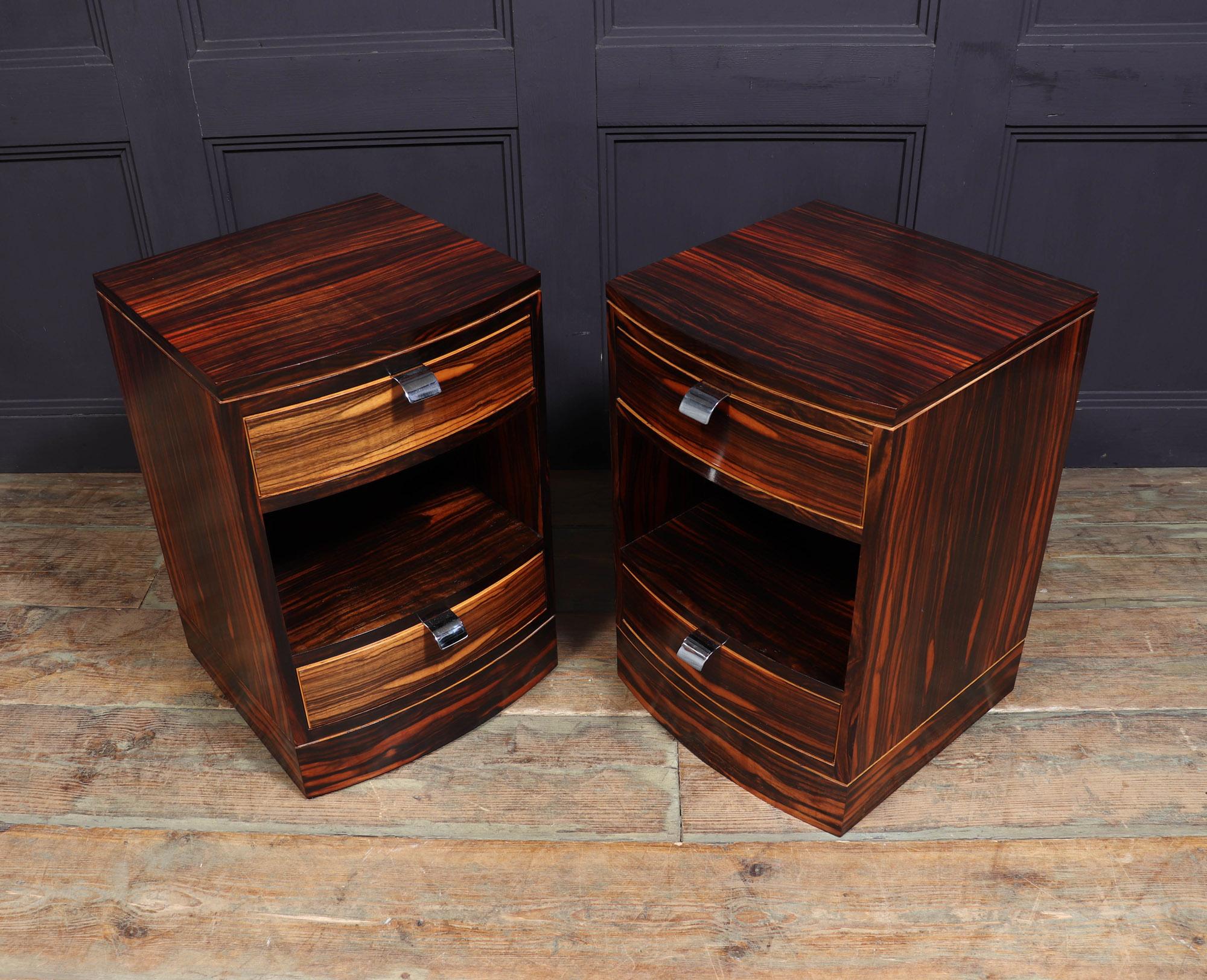 Pair of Art Deco Style Bedside Chest in Macassar Ebony 2