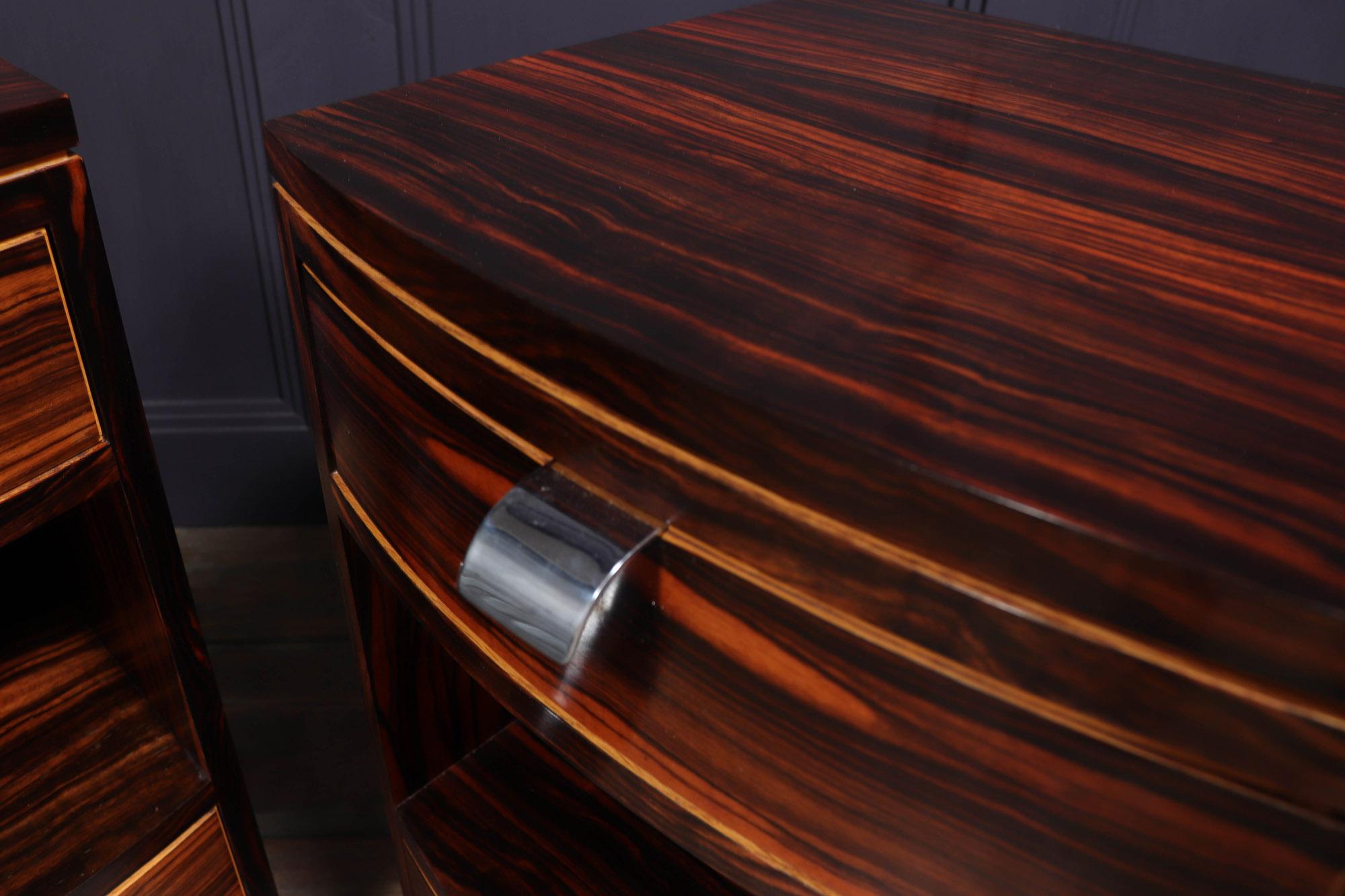Pair of Art Deco Style Bedside Chest in Macassar Ebony 3