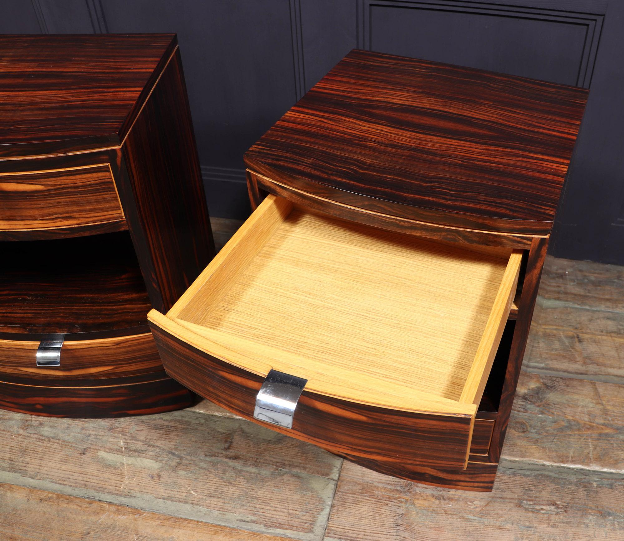 Pair of Art Deco Style Bedside Chest in Macassar Ebony 4