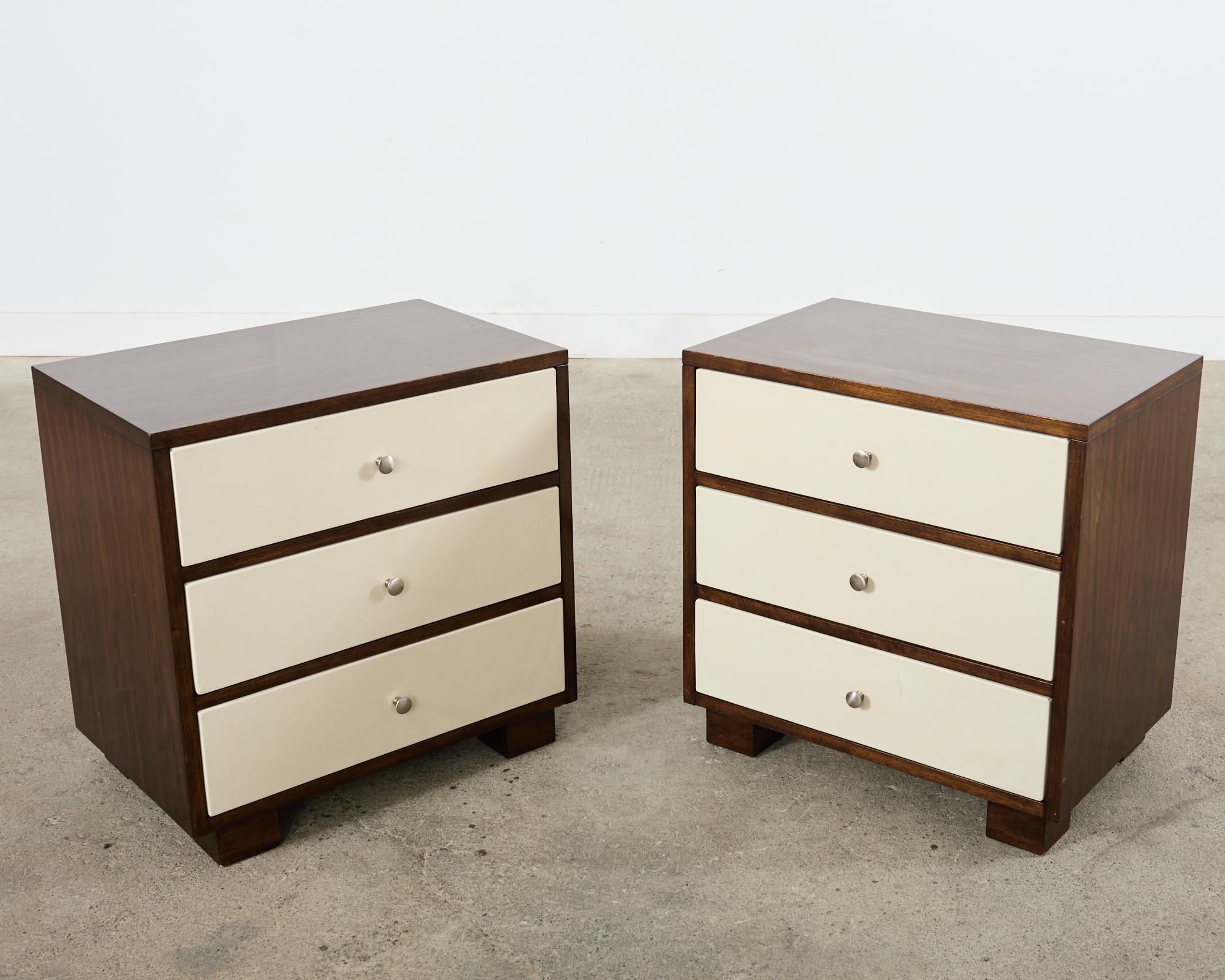 Pair of Art Deco Style Bernhardt Commode Chests or Nightstands For Sale 10