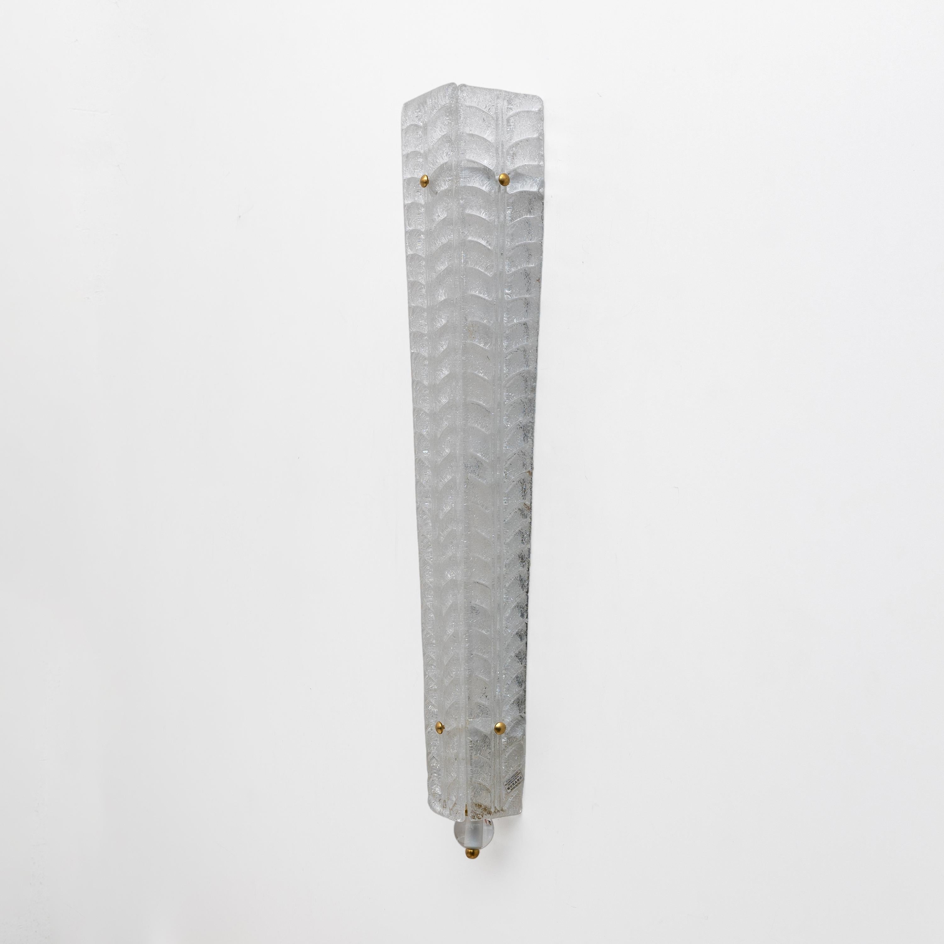 Contemporain Paire d'appliques Graniglia en laiton et verre de Murano de style Art Déco en vente