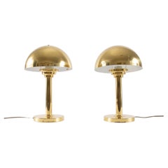 Pair of Art Deco Style Brass Table Lamps, Austria, 1970s