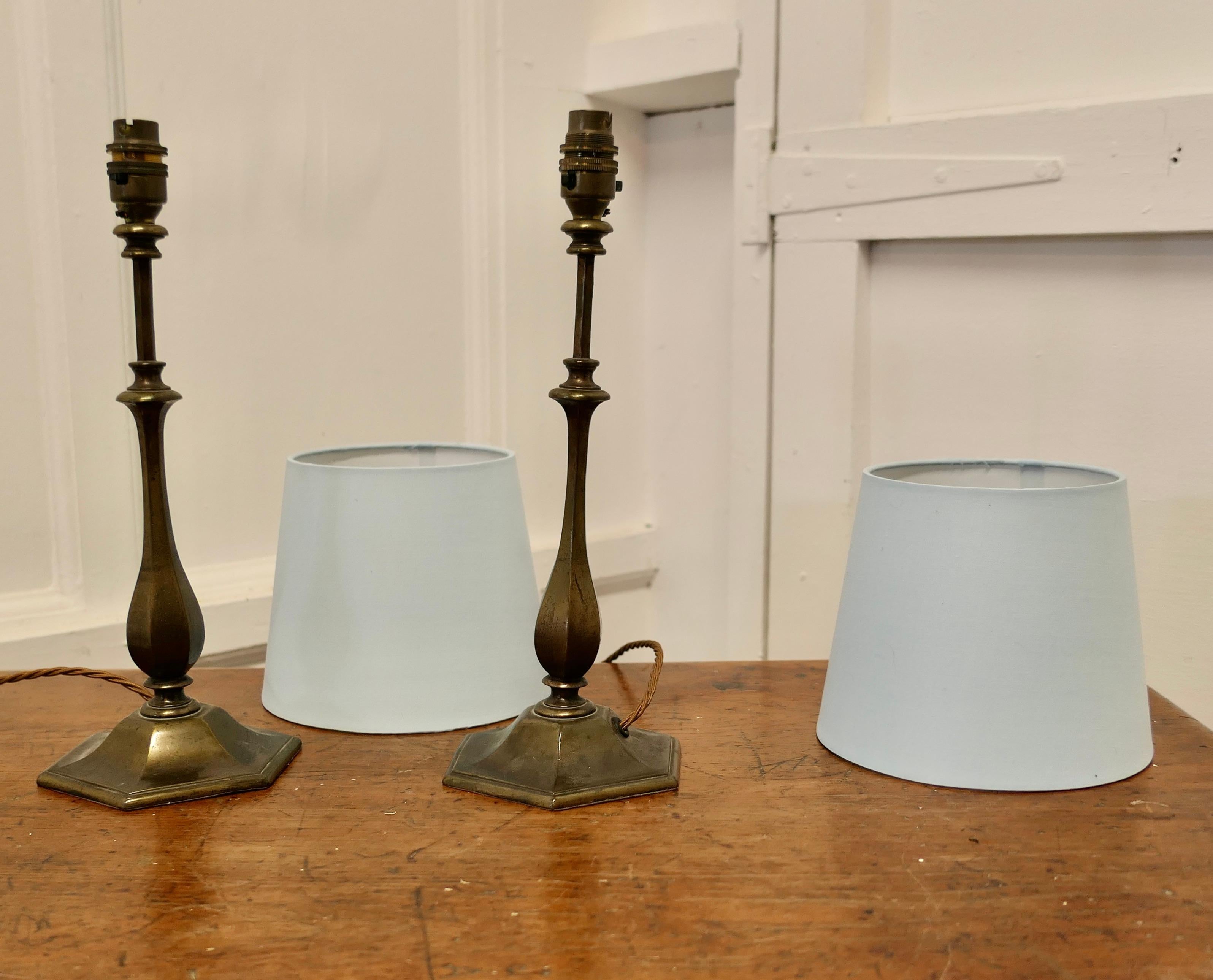 Pair of  Art Deco Style Brass Table Lamps    For Sale 3
