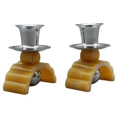 Pair of Art Deco Style Candlesticks