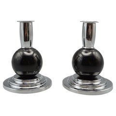 Pair of Art Deco Style Candlesticks