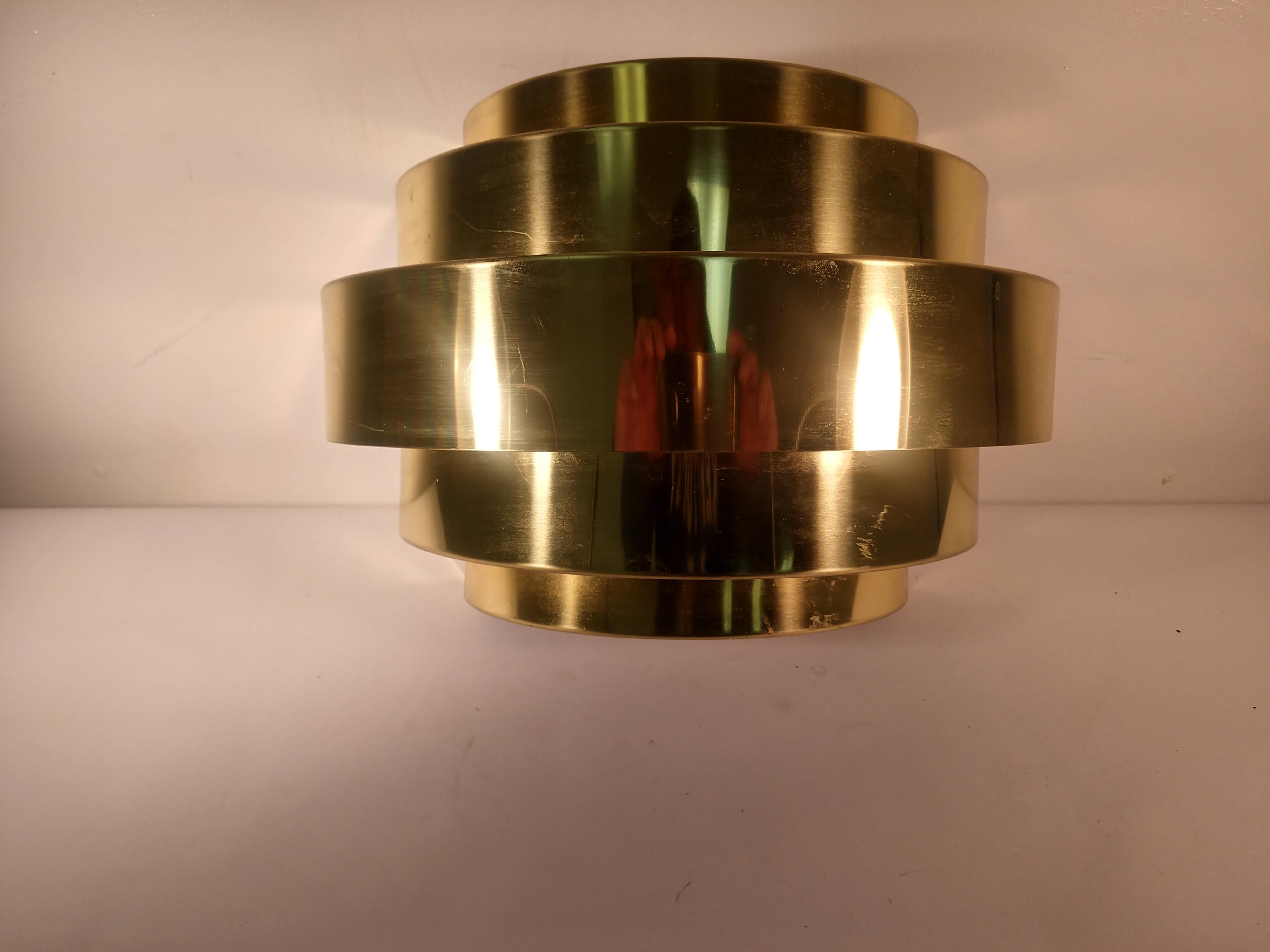 Pair of Art Deco Style Cascading Brass Tiered Sconces Two Pair Available 3