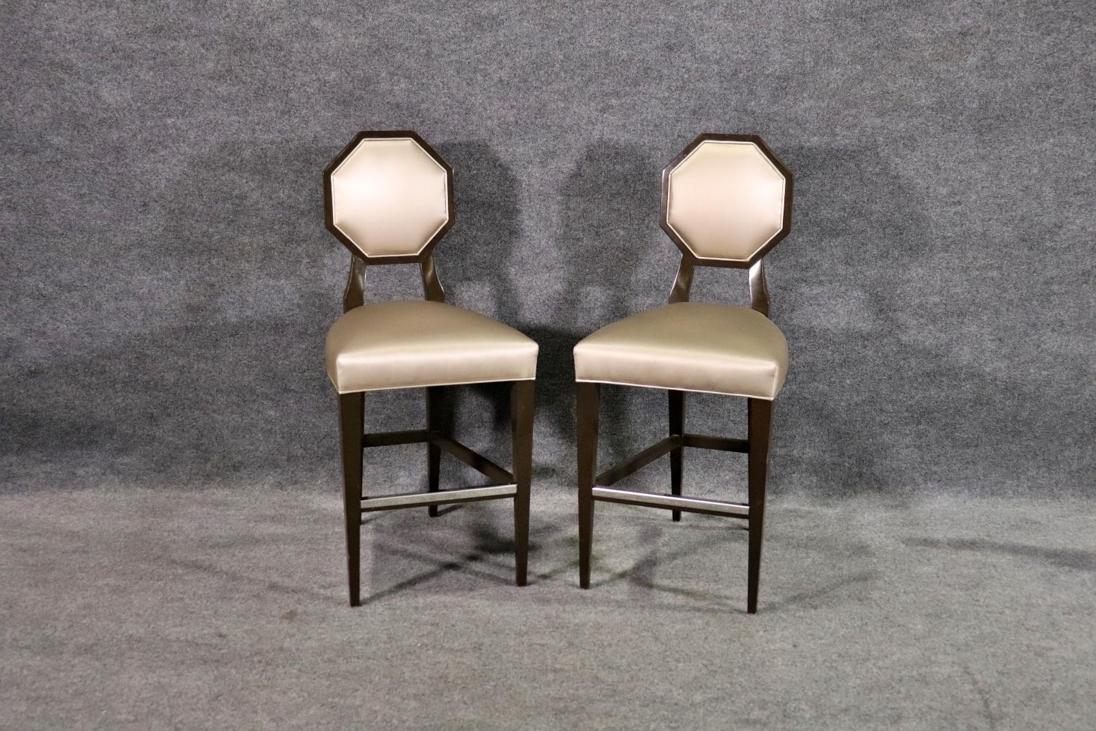 Pair of Art Deco Style Contemporary Bar Stools For Sale 8