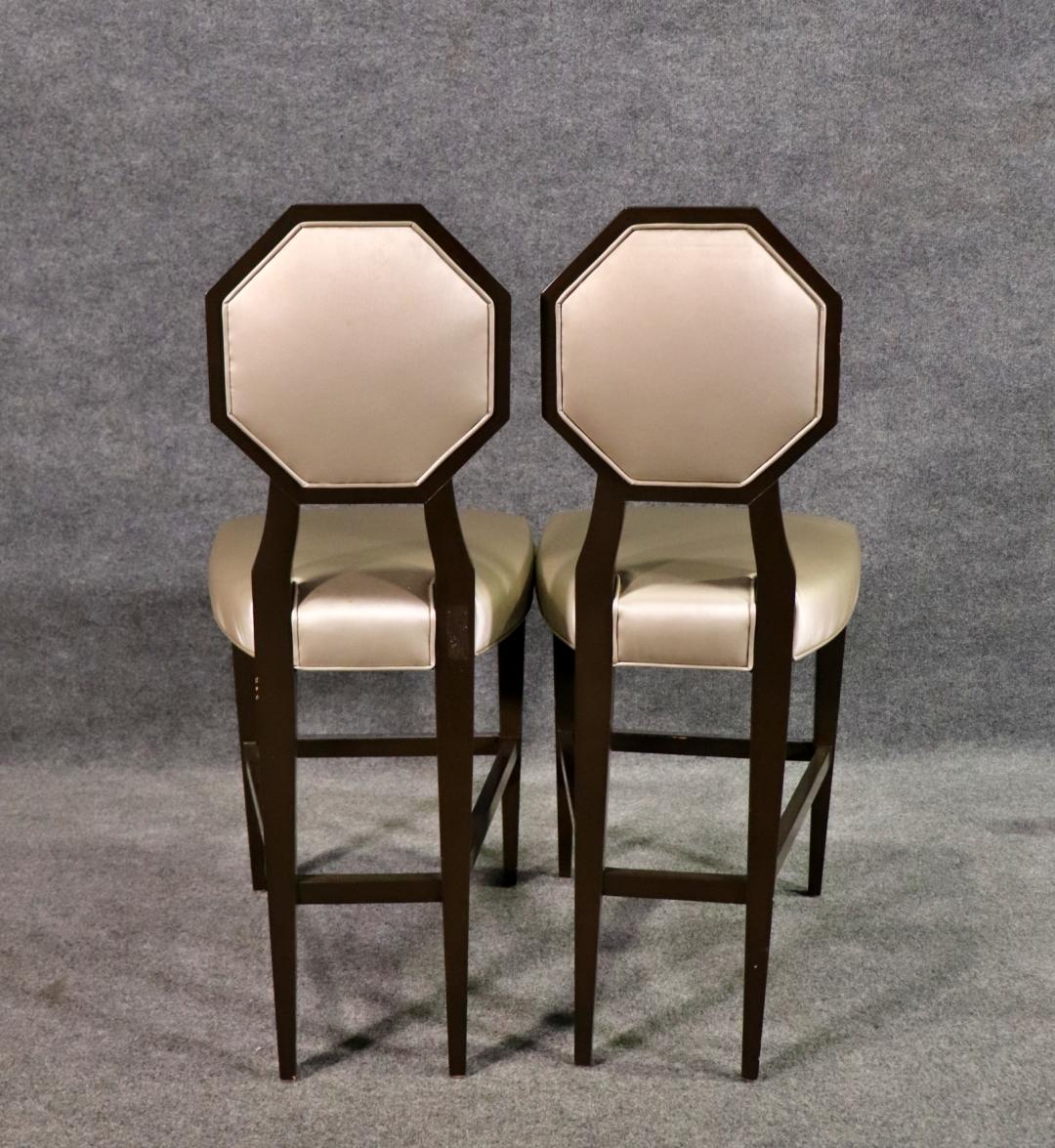 Pair of Art Deco Style Contemporary Bar Stools For Sale 3