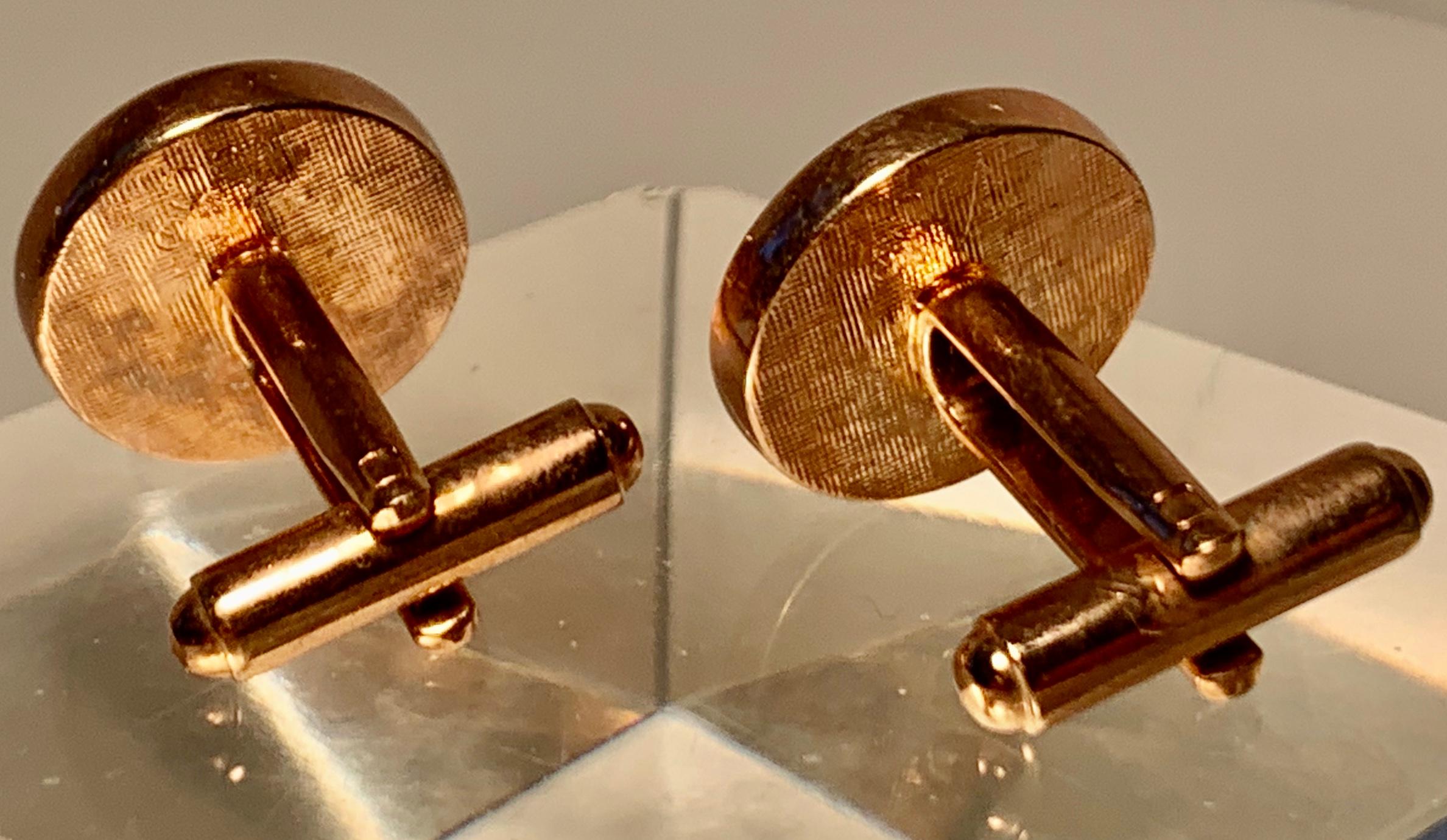 Art Deco Style Vintage Cufflinks in a Yellow Gold Filled Setting 1
