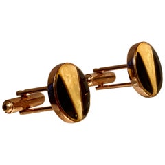 Art Deco Style Vintage Cufflinks in a Yellow Gold Filled Setting