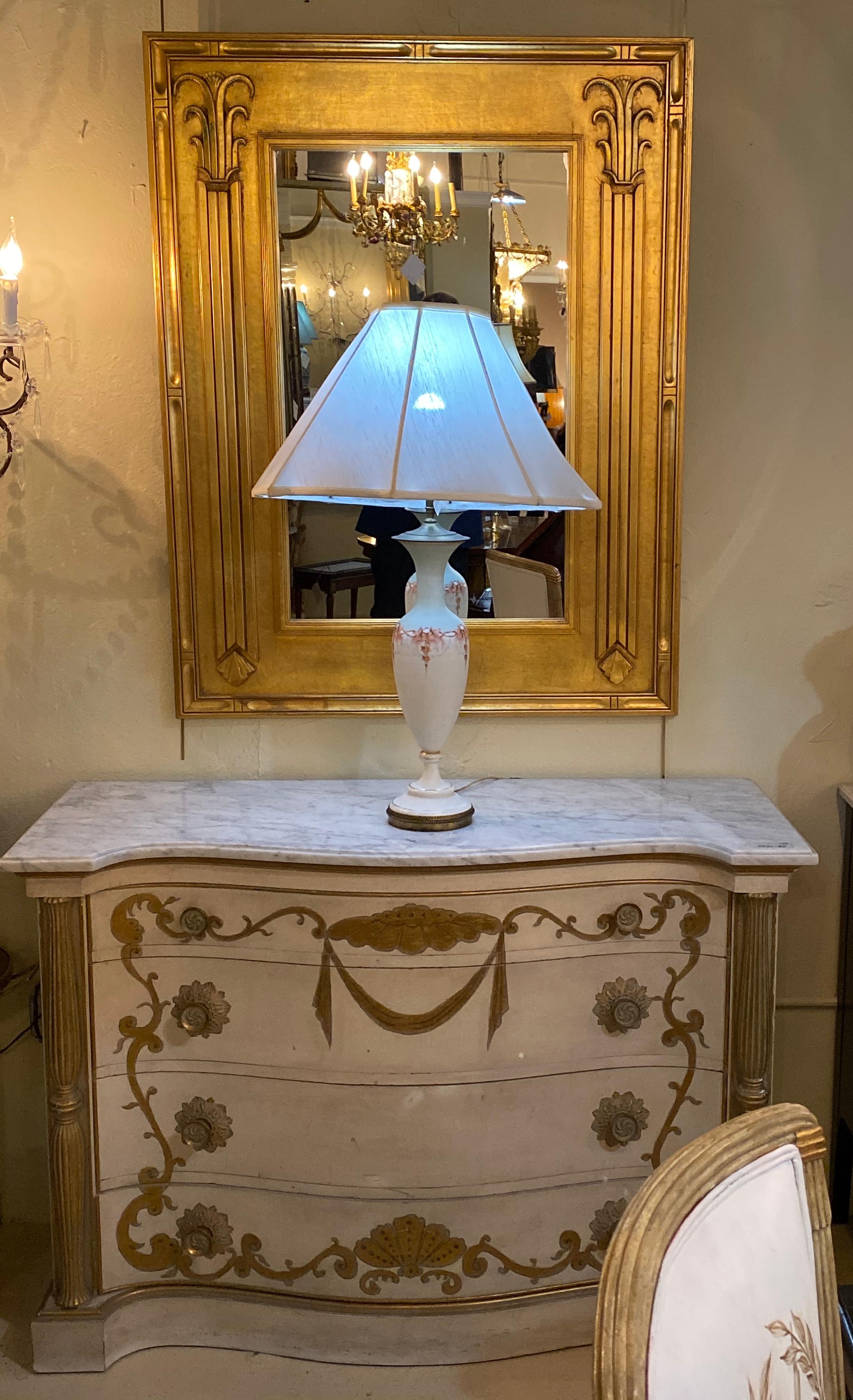 Pair of Art Deco Style Gilt Gold Architecturally Carved Wall or Console Mirrors 8