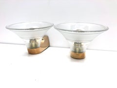 Pair of Art Deco Style Glass Sconces Vintage, German, 1980s