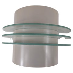 Pair of Art Deco Style Glass Tiered Wall Sconces, c1970