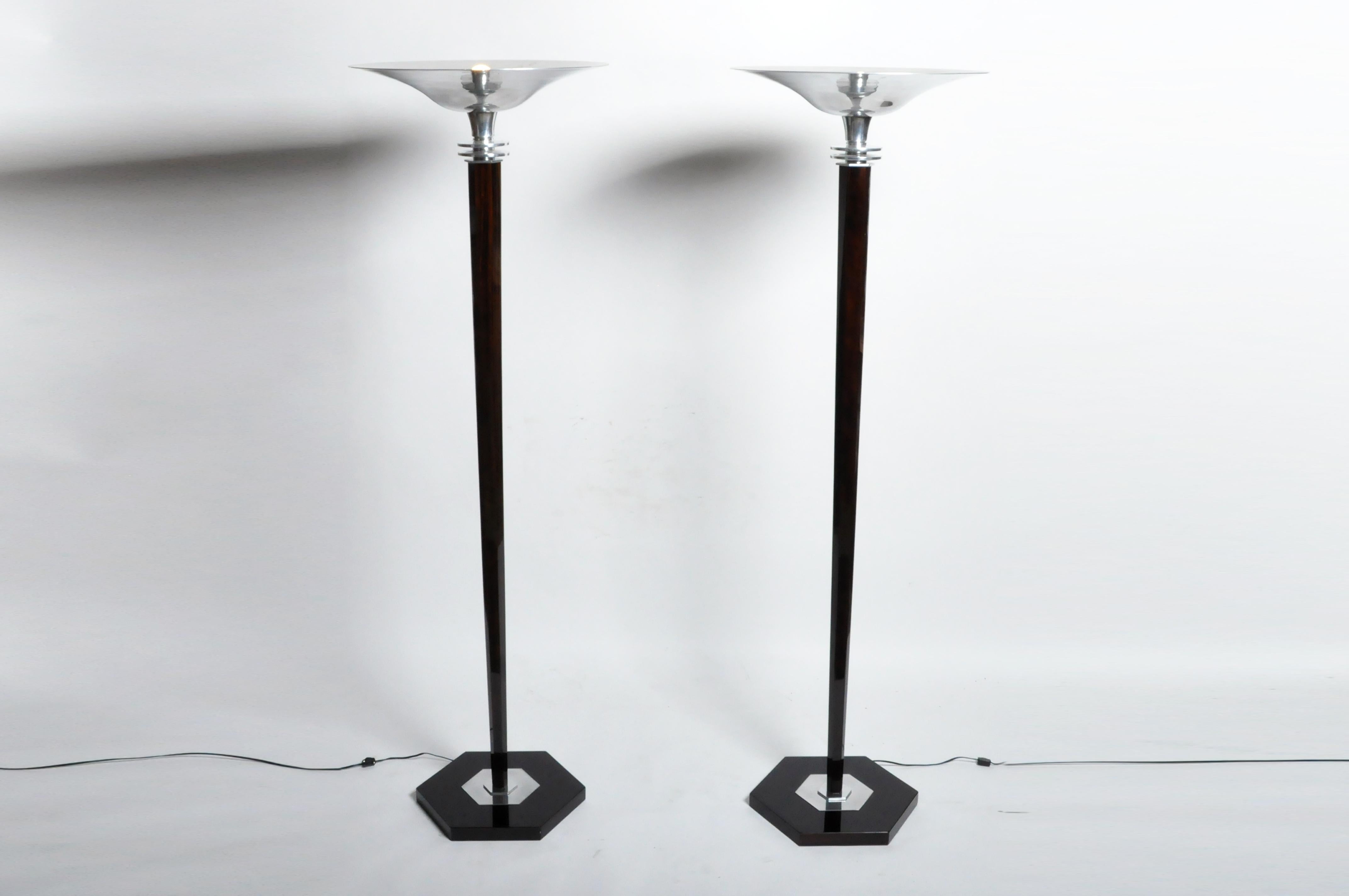 Contemporary Pair of Art Deco Style Hungarian Floor Lamps