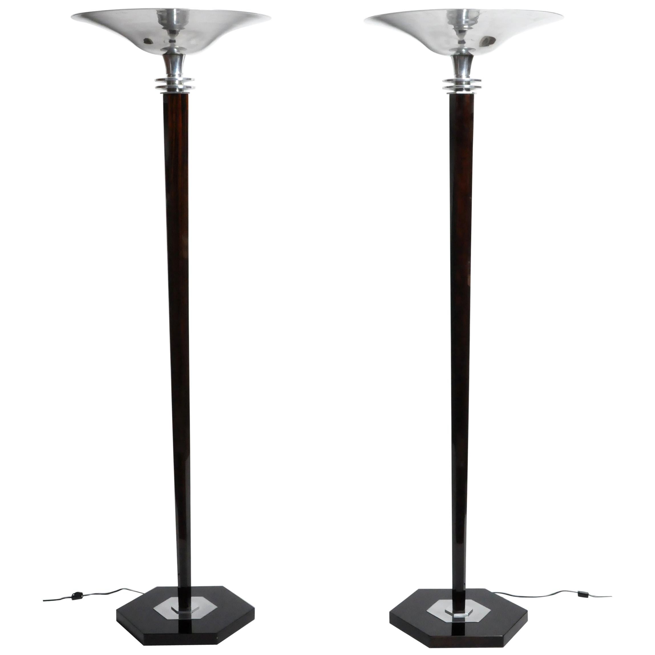 Pair of Art Deco Style Hungarian Floor Lamps