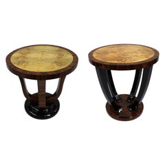 Pair of Art Deco Style Inlaid Lamp Tables