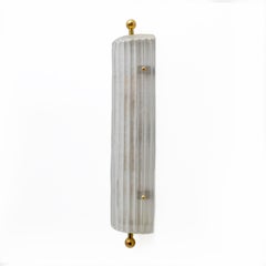 Coppia di lampade in stile Art Dèco in vetro di Murano e ottone