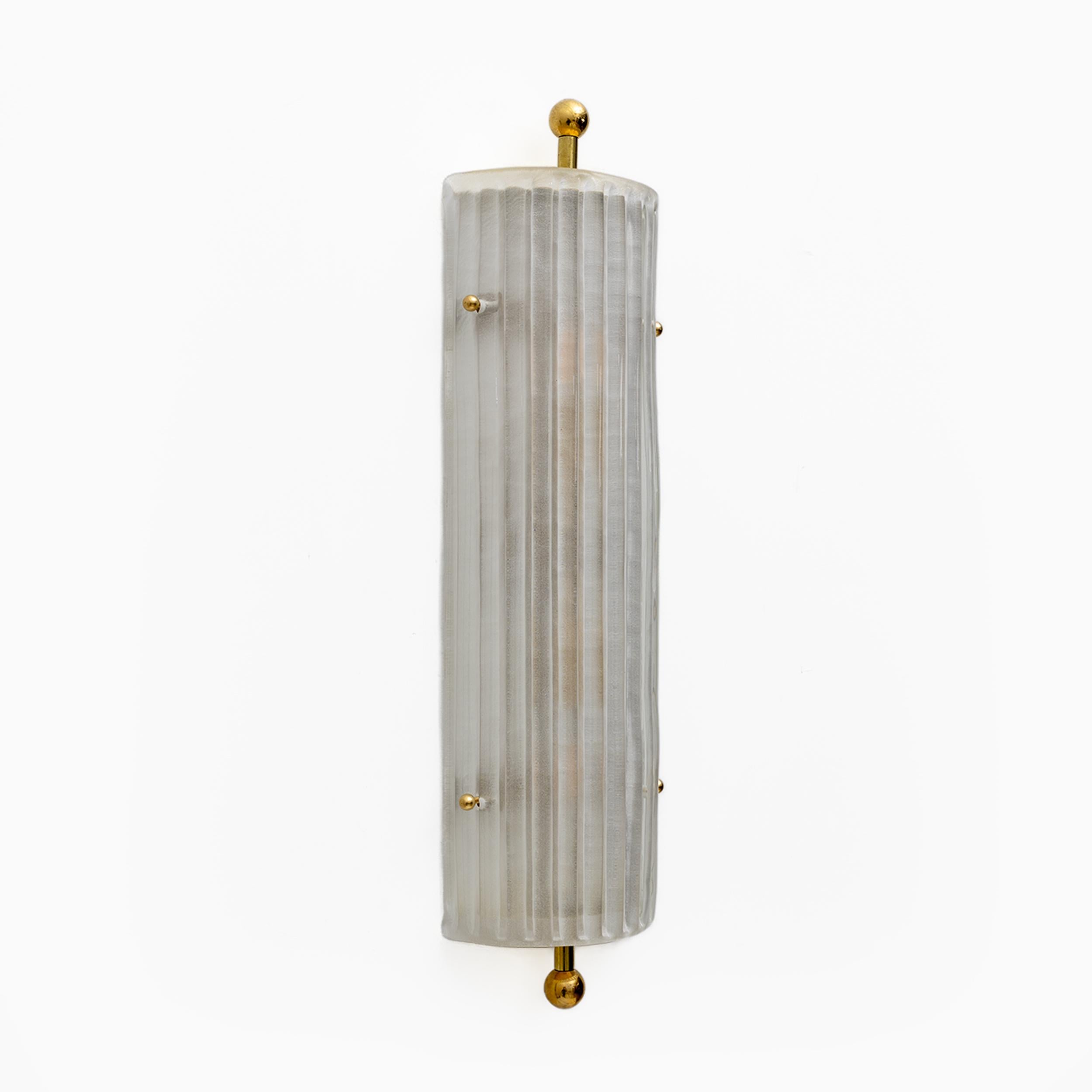 XXI secolo e contemporaneo Coppia di lampade in stile Art Dèco in vetro di Murano e ottone in vendita