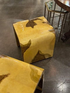 Pair of Art Deco Style Italian Parchment Side Tables