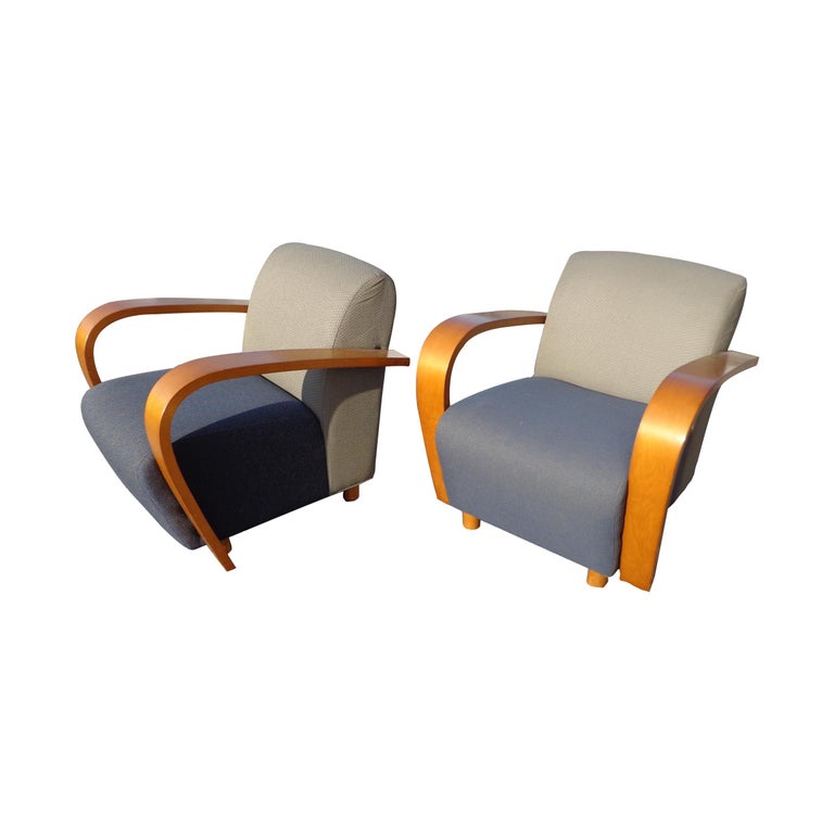 North American Pair of Art Deco Style Jack Cartwright Lounge Chairs For Sale