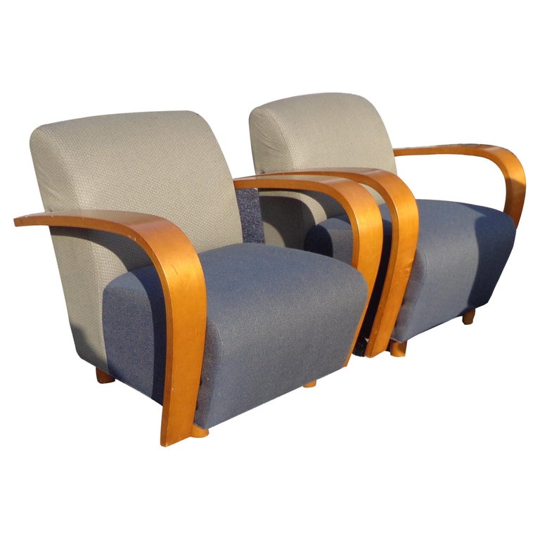 Pair of Art Deco Style Jack Cartwright Lounge Chairs For Sale