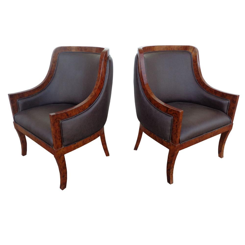 Pair of Art Deco Style Lounge Chairs