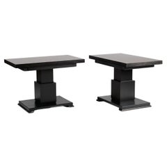 Paire de tables pliantes en acajou de style Art déco inspirées par Otto Wretling