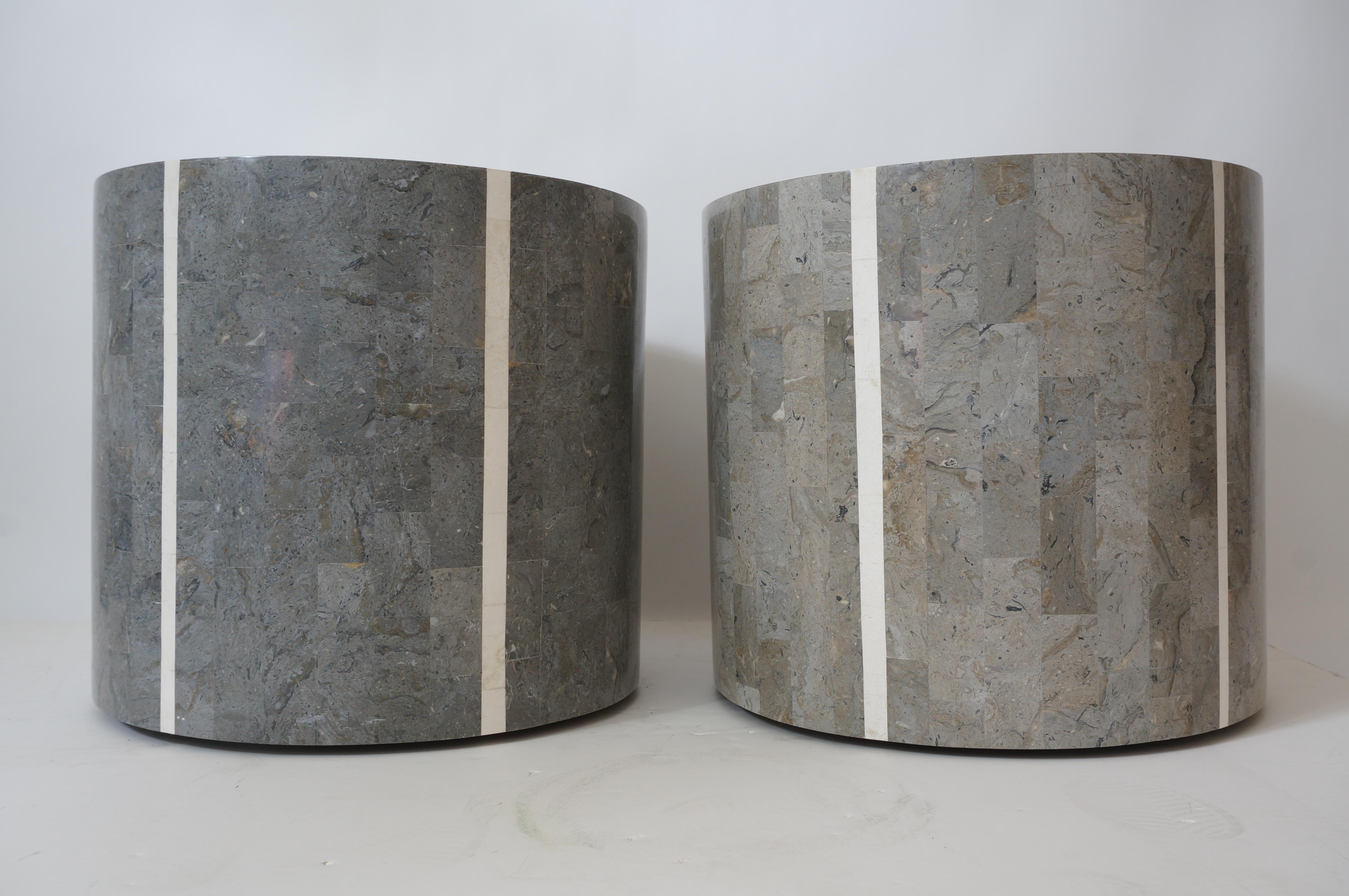 20th Century Pair of Art Deco Style Marble Side Tables  For Sale
