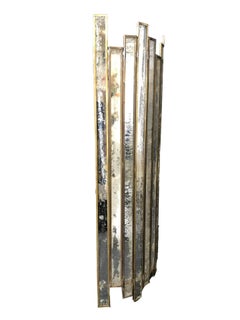 Pair of Art Deco Style Mirror and Brass Sconces from the 1970s
