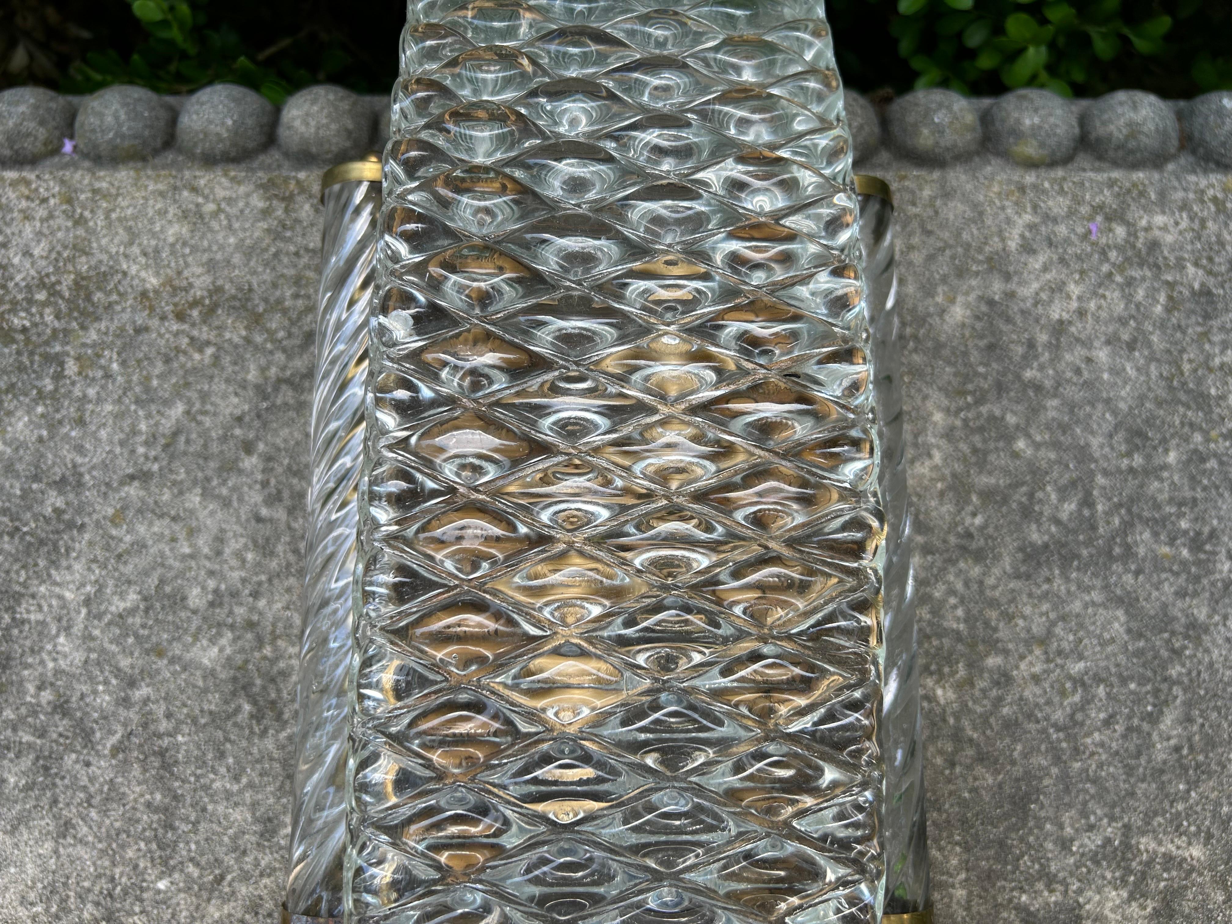 Italiano Coppia di lampade in vetro di Murano in stile Art Déco in vendita