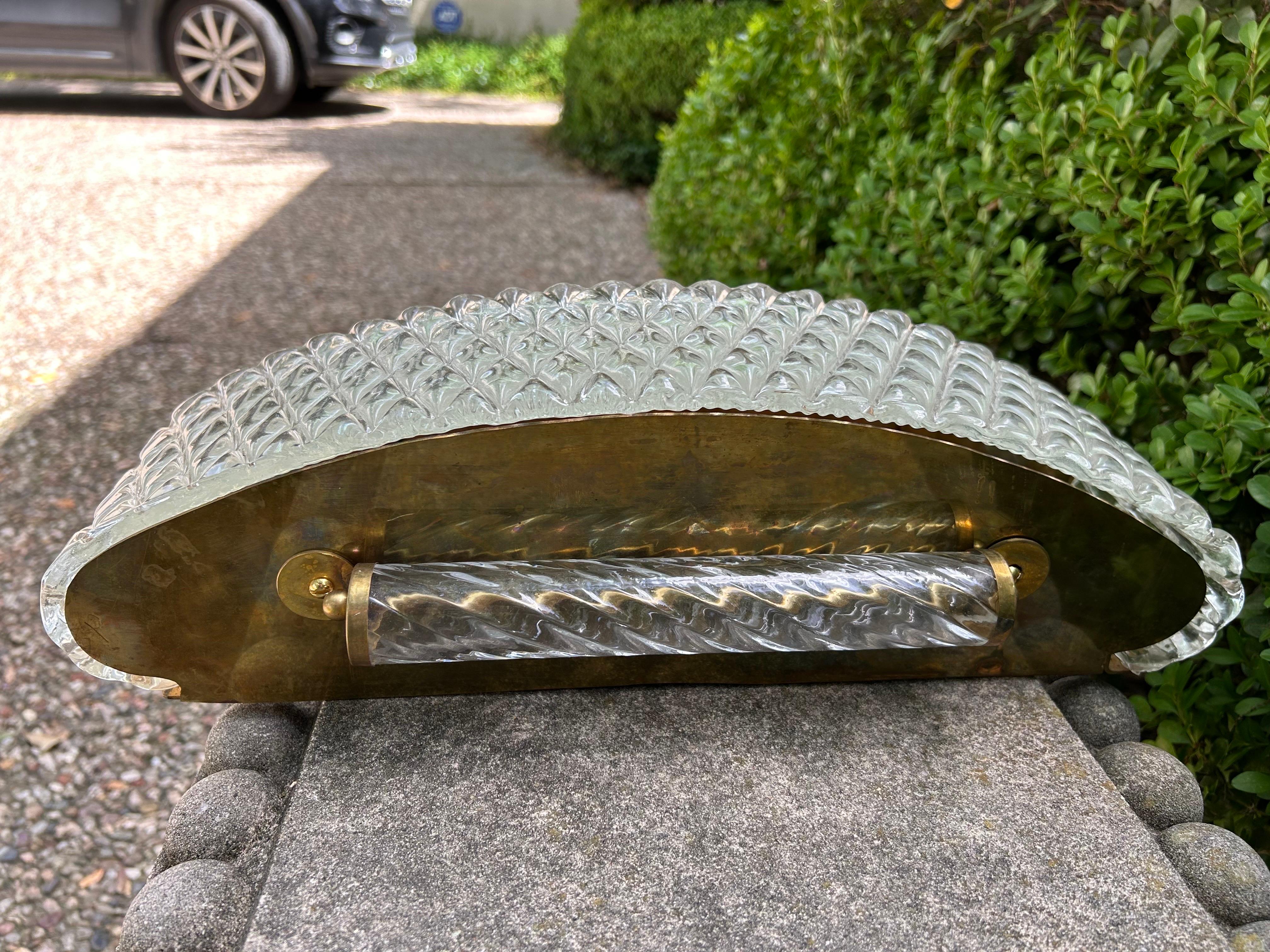 Coppia di lampade in vetro di Murano in stile Art Déco in vendita 1