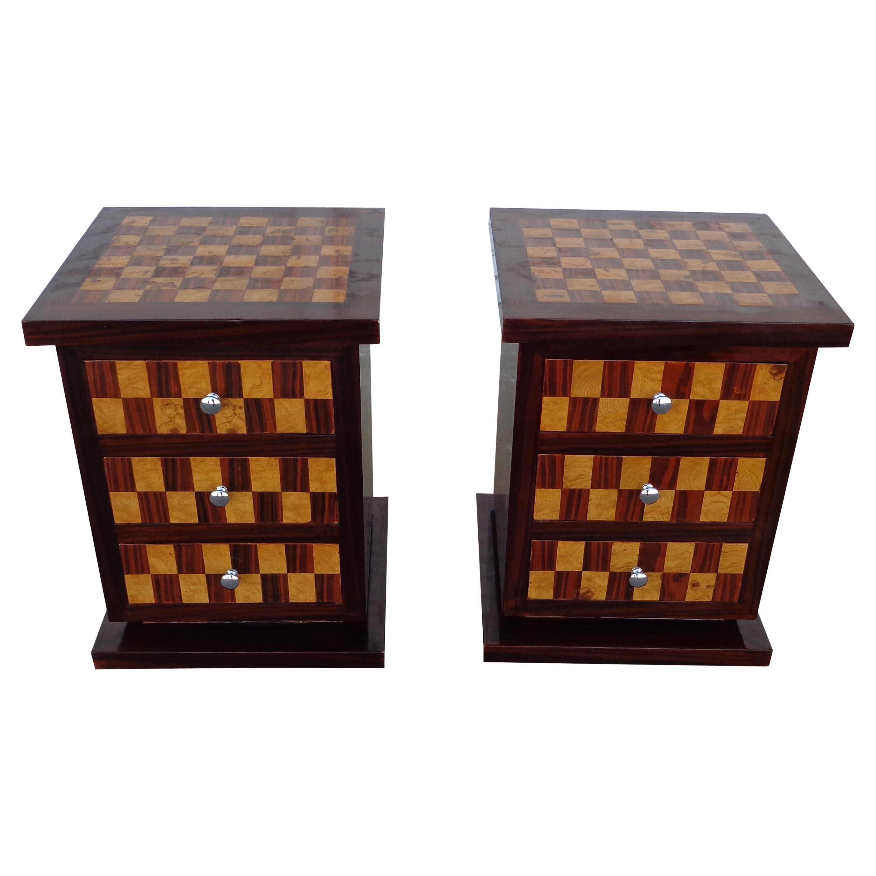 Pair of Art Deco Style Nightstands or Side Tables For Sale