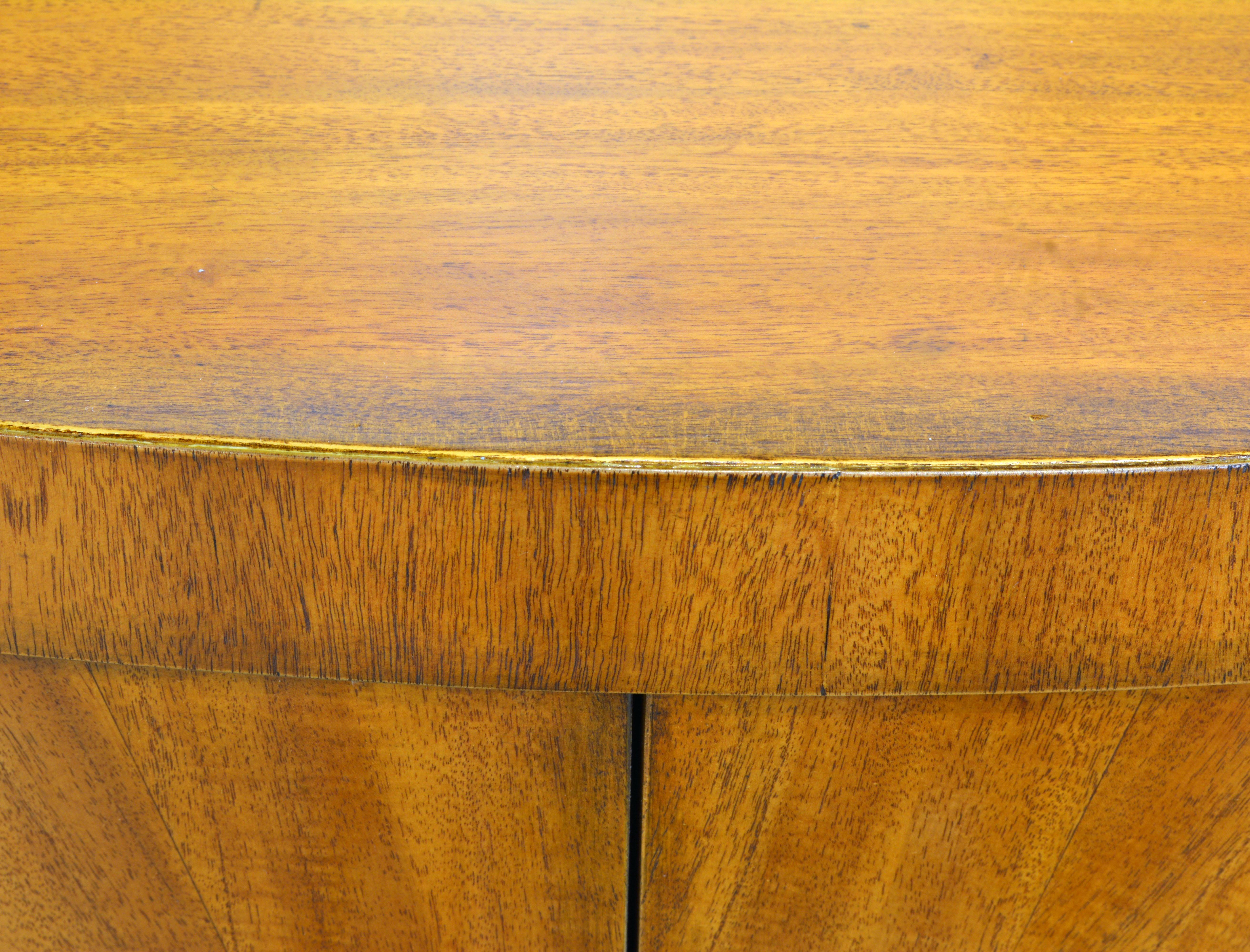 Pair of Art Deco Style Oval Mahogany Cabinet-Tables Inspired by Andre Arbus 4