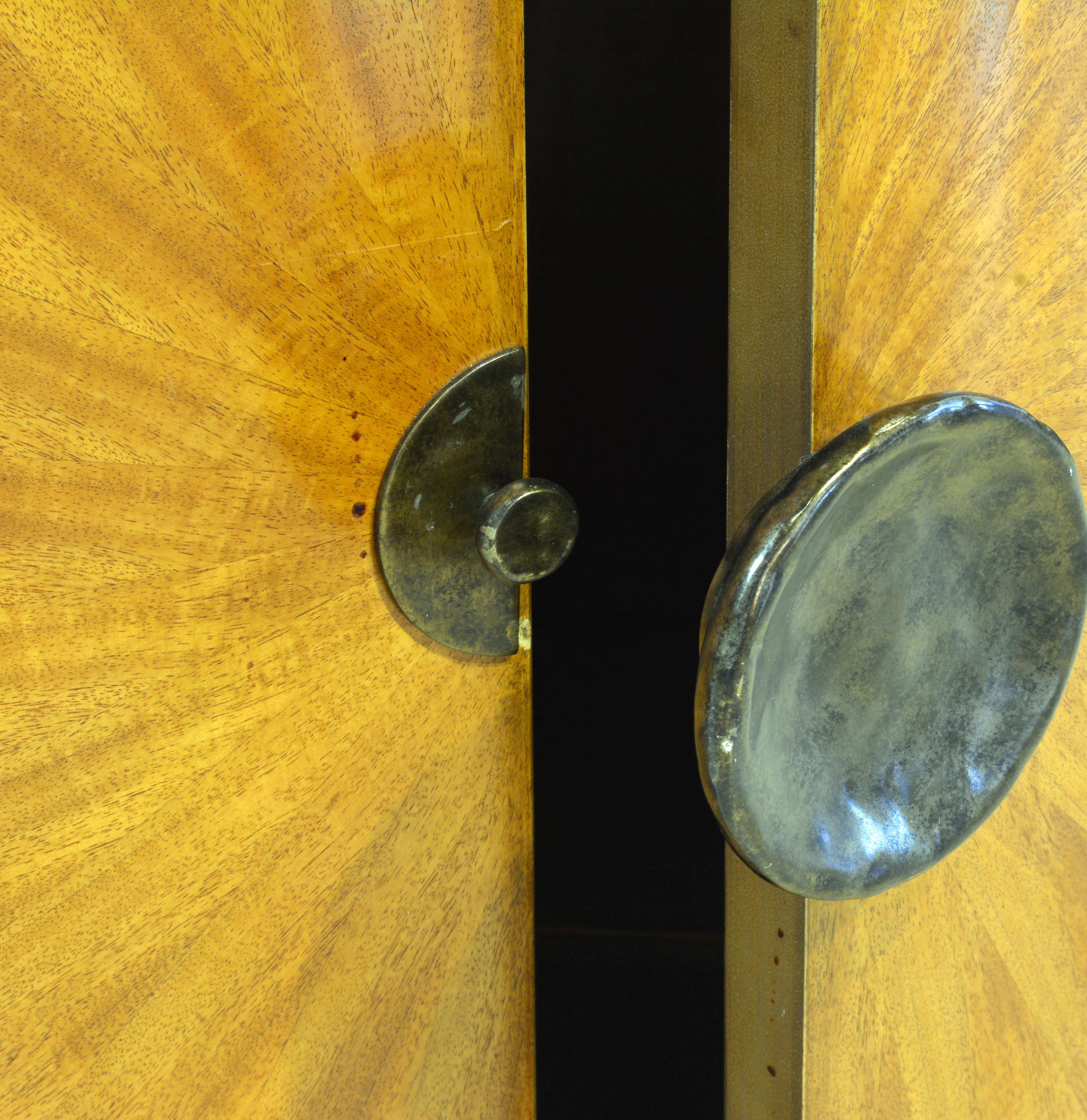 Pair of Art Deco Style Oval Mahogany Cabinet-Tables Inspired by Andre Arbus 7