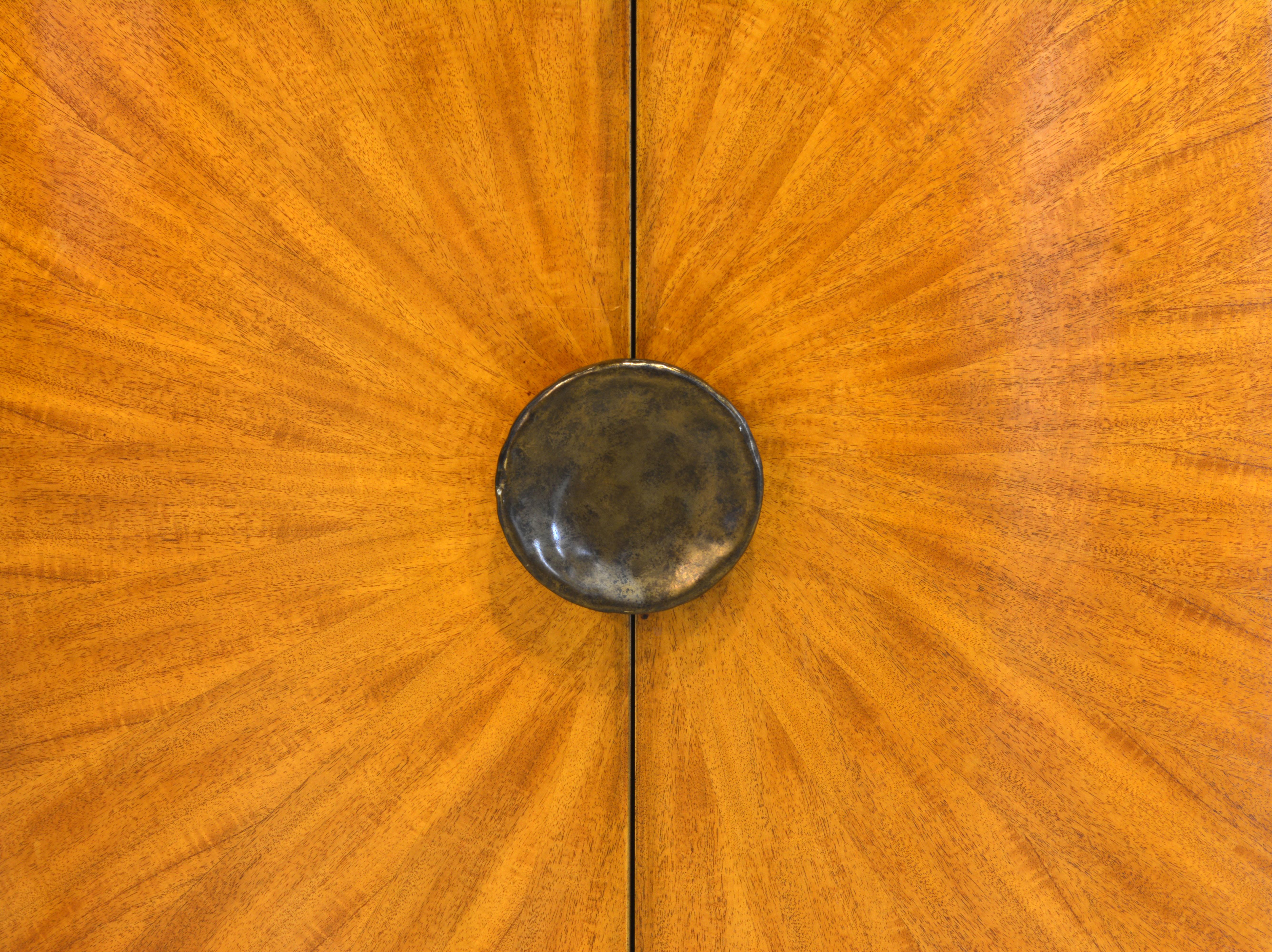 Pair of Art Deco Style Oval Mahogany Cabinet-Tables Inspired by Andre Arbus 2