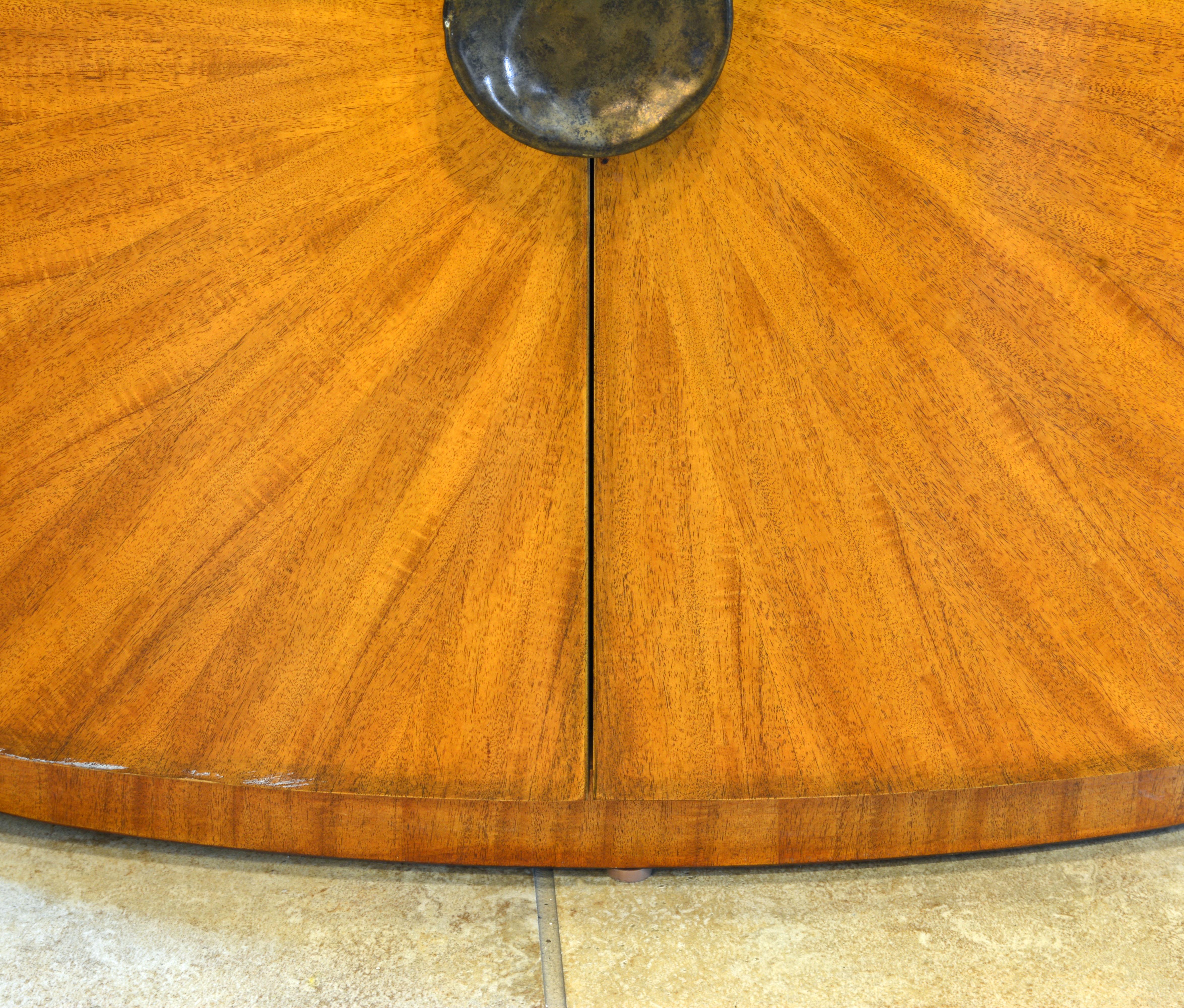 Pair of Art Deco Style Oval Mahogany Cabinet-Tables Inspired by Andre Arbus 3