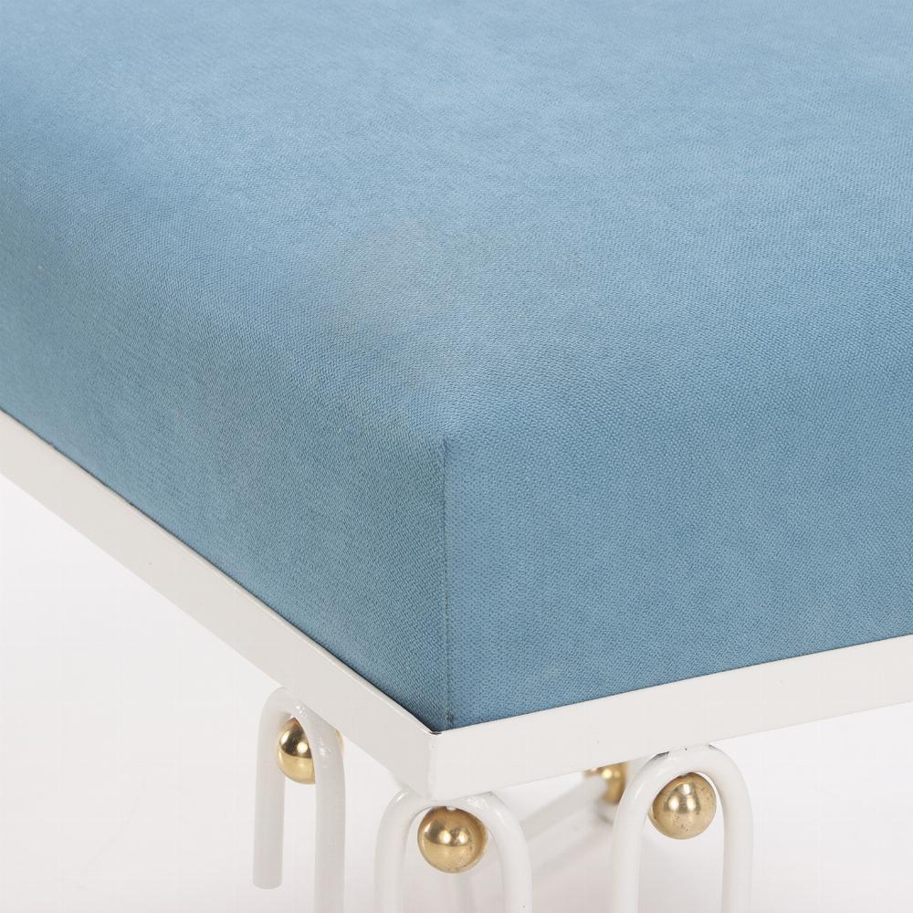 Contemporary Pair of Art Deco style painted iron & bronze benches in the style of Jean Royère