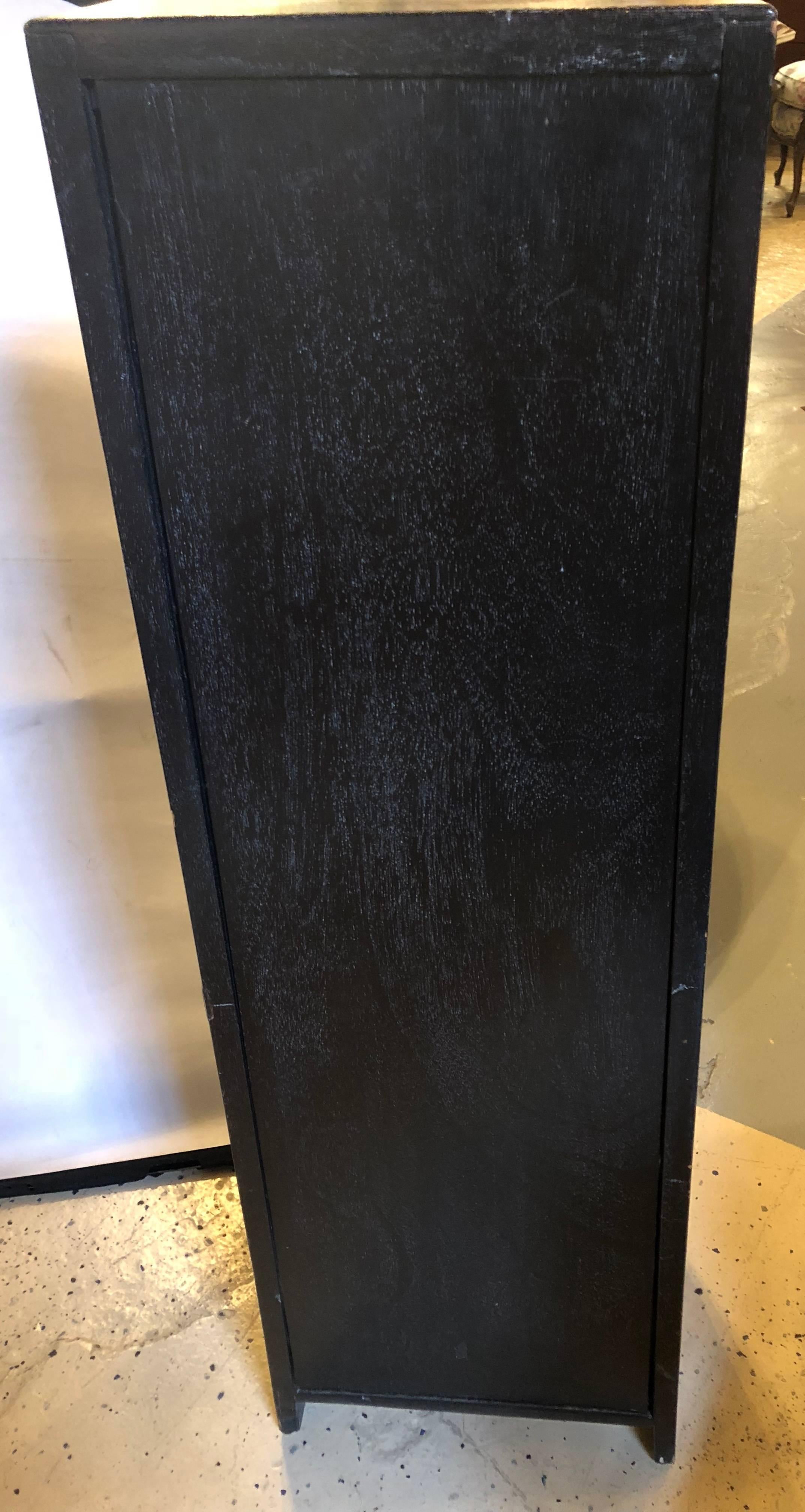 Art Deco, Black Textured Pedestals, Ebonized Oak, Gilt Metal, 1930s, Christies For Sale 8