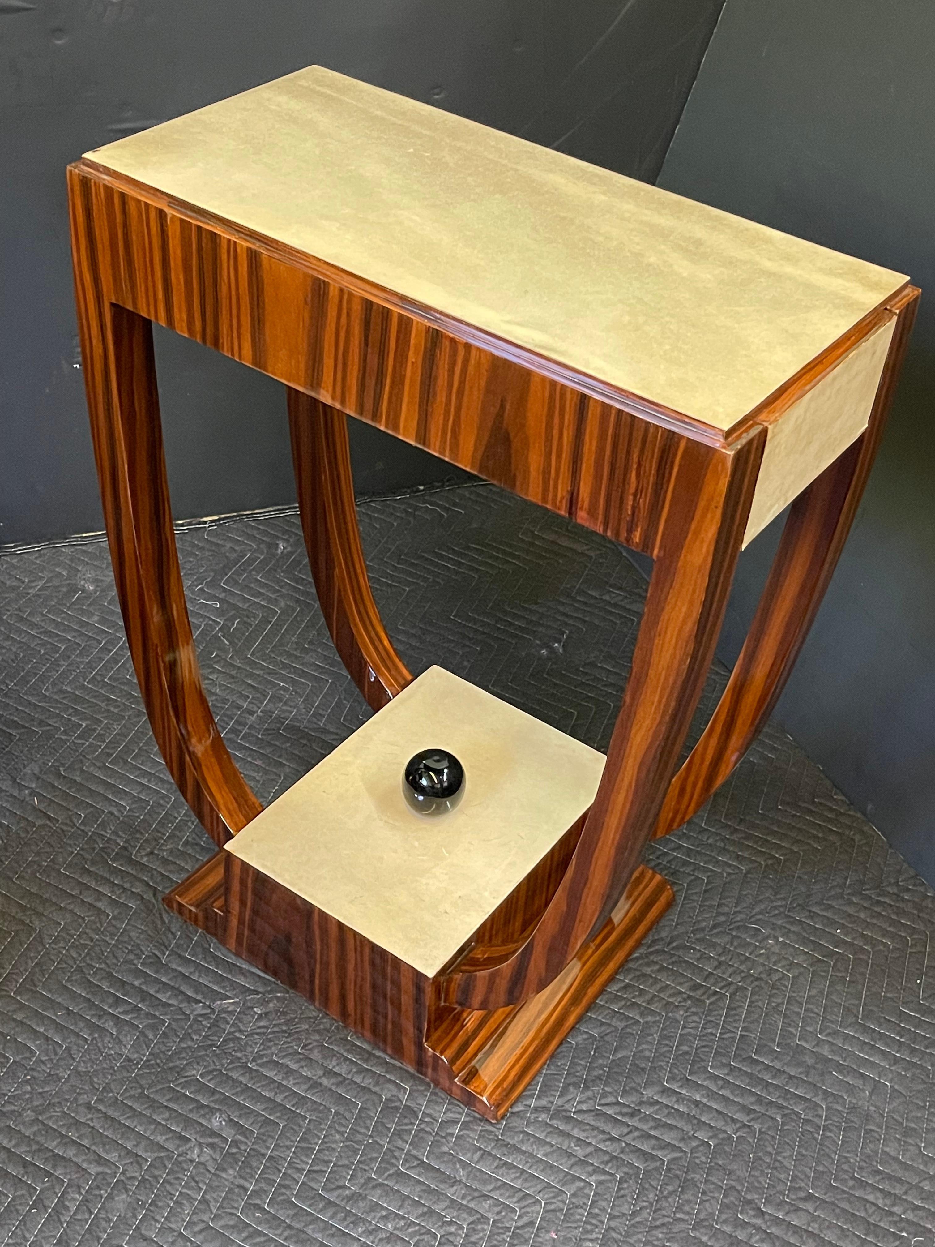 Pair of Art Deco Style Rosewood and Parchment Side Tables 5
