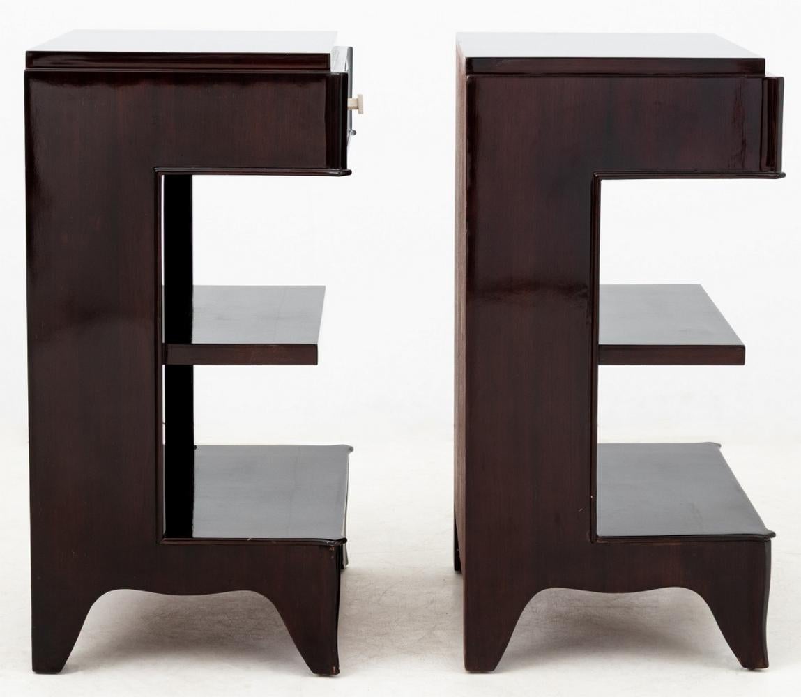 Veneer Pair of Art Deco Style Rosewood Night Stands For Sale